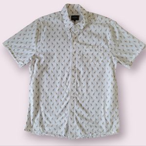 🦒 PETER WERTH Men's Savanna Giraffe Print Cotton Button Down Sz L